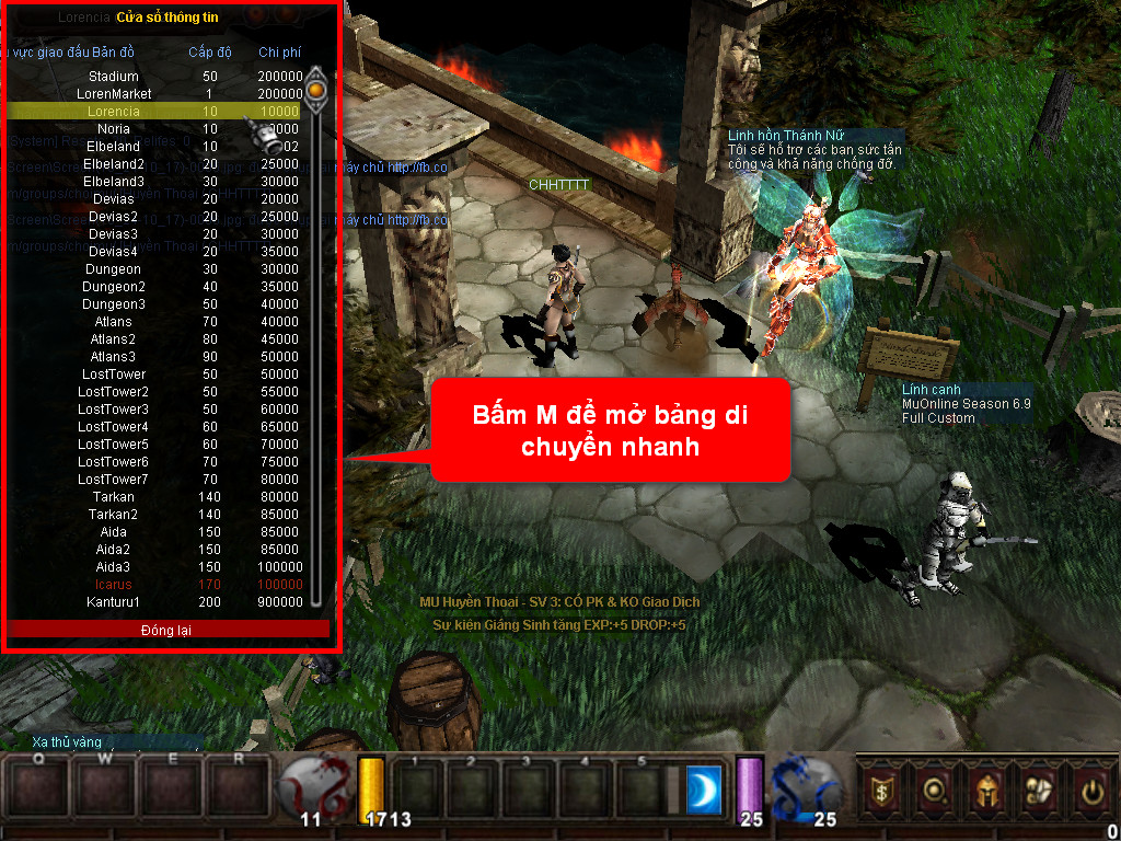 Chức năng chính của Game MU Định Mệnh